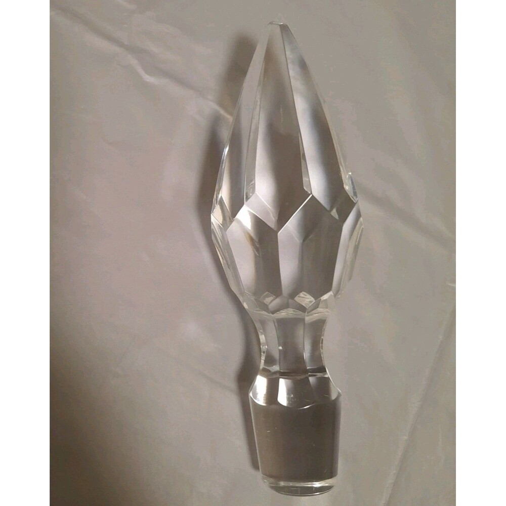 Vintage Crystal Decanter Stopper Replacement Teardrop Flame Faceted Cut 5.5"